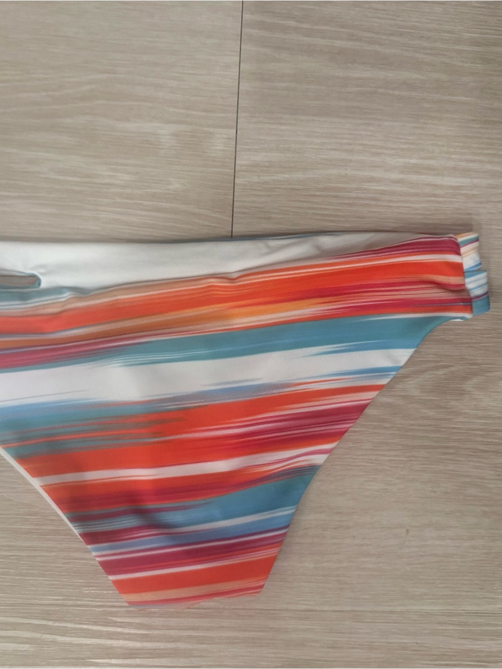 l*space Multicolor Striped Bikini Bottoms - White, Red, Orange, Blue - Picture 2 of 2